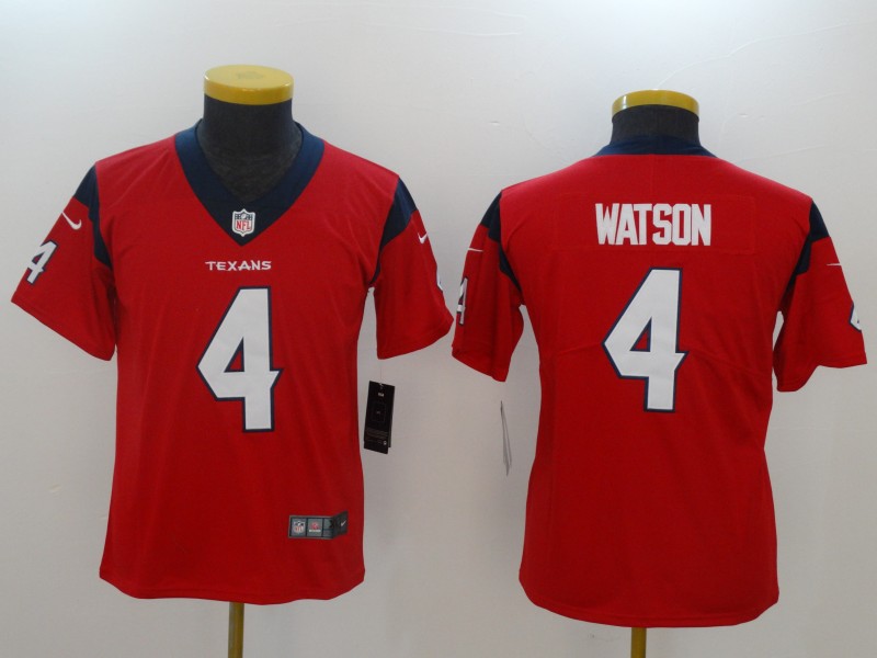 Youth Houston Texans #4 Watson Red Nike Vapor Untouchable Limited NFL Jerseys->houston texans->NFL Jersey